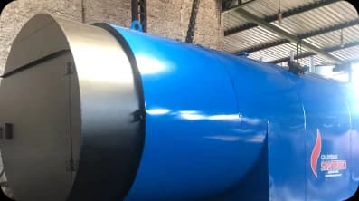 Caldeirao azul industrial